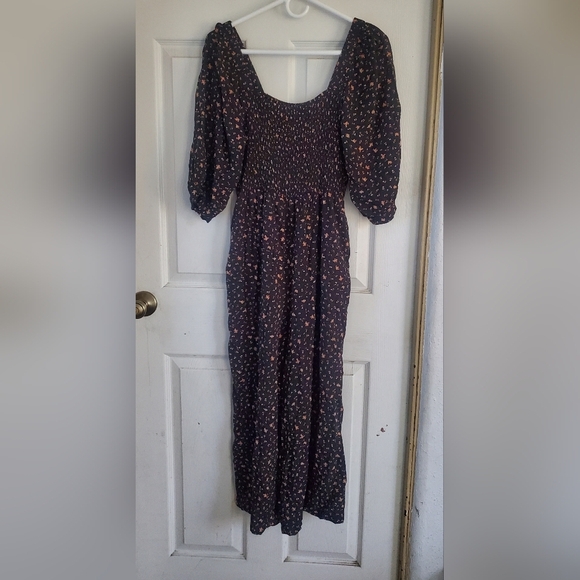 Madewell All Over Floral Print Jump Suit Loose Leggs, Smocked Top, Size 4 - Picture 2 of 7